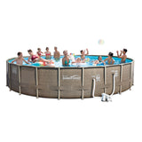 Summer Waves Elite 22 Foot Pool Kit + Pink Flamingo, Peacock and Swan Floats - 143299