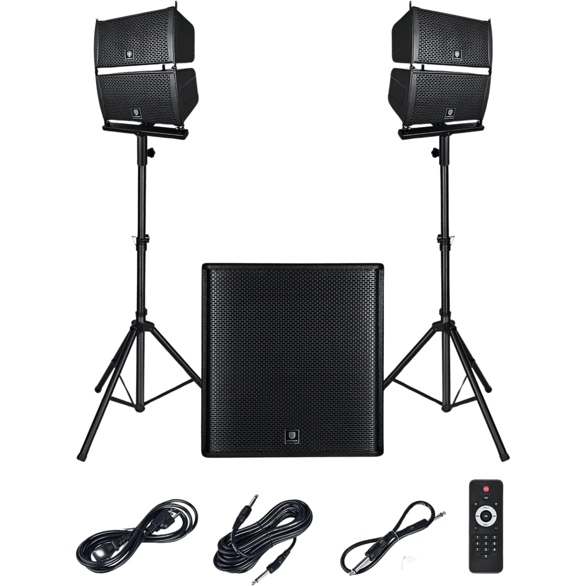 Proreck PA Speaker System 4000W Combo 4 Line Array Speakers and 18 Subwoofer with Bluetooth and Remote New - CLUB-4000