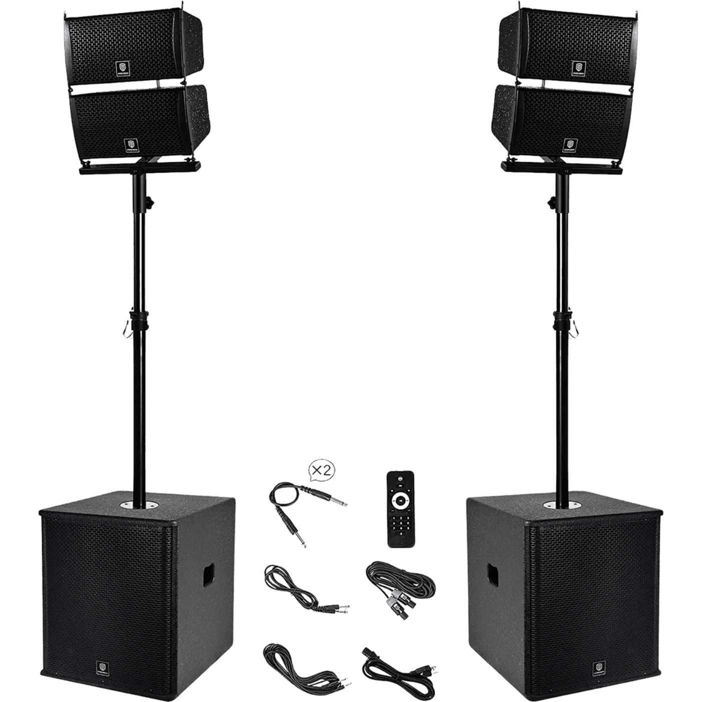 Proreck PA Speaker System 6000W Combo 4 Line Array Speakers and 15 Subwoofer with Bluetooth and Remote New - CLUB-6000