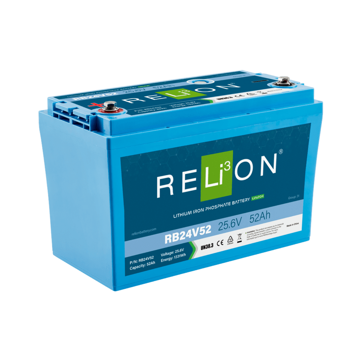 Relion 25.6V 52Ah Lifepo4 - R7RRB24V52