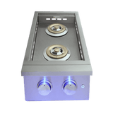Renaissance Cooking Systems PREMIER DOUBLE SIDE BURNER W/BLUE LED LIGHTS RJCSSBL