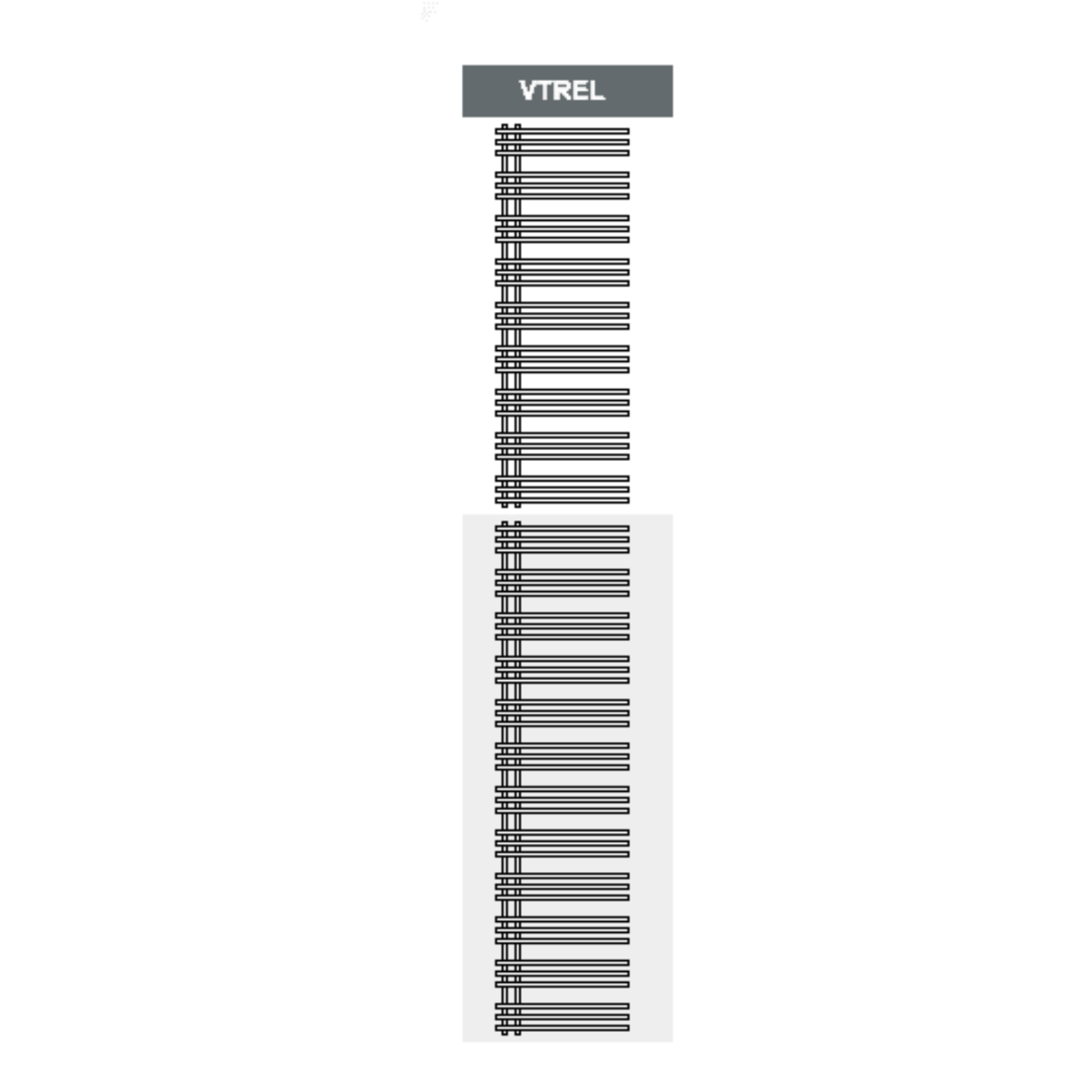 Runtal Versus Hardwired Mounted Towel Warmer - 22.8"w x 51.5"h - VTRELD-5223