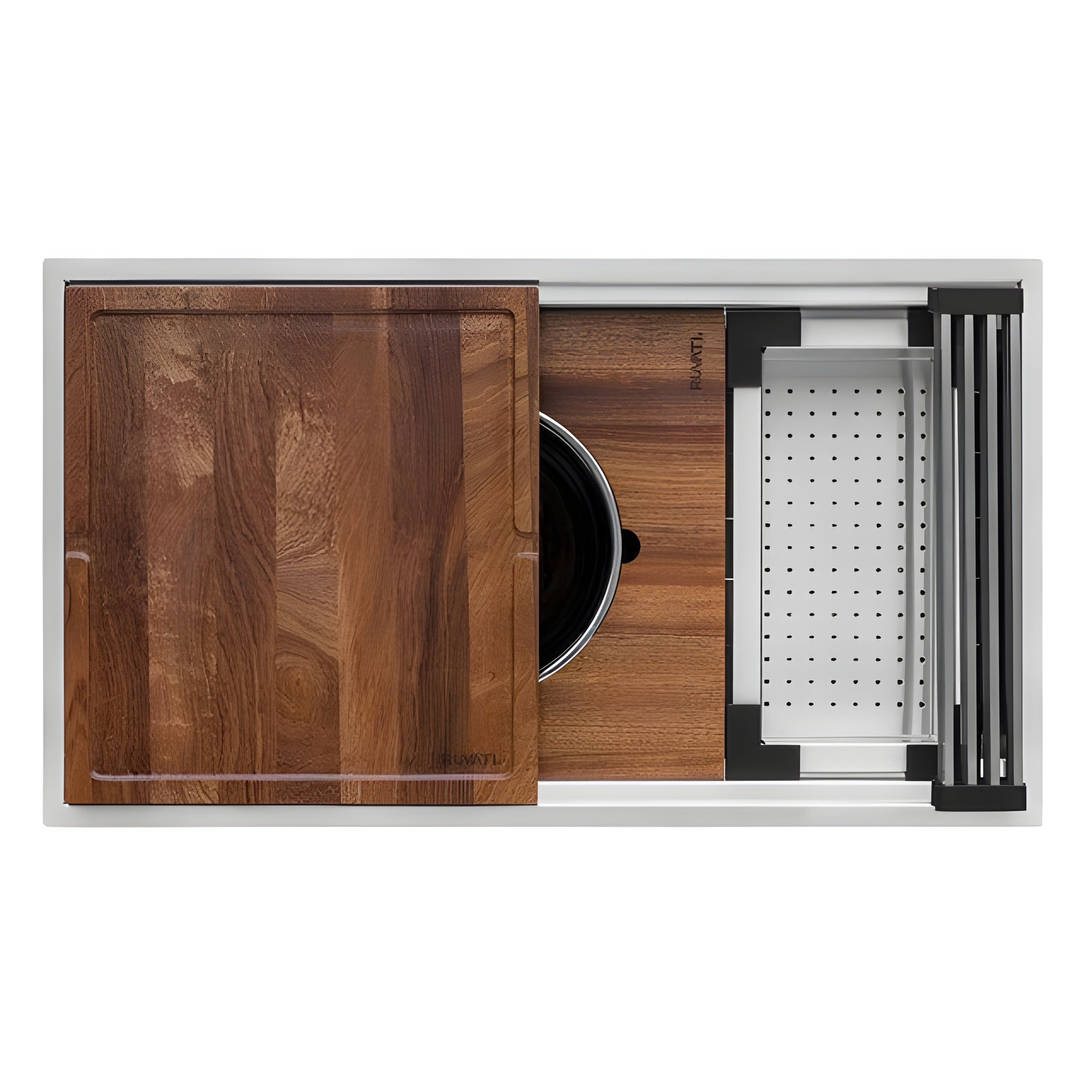Ruvati 33 x 20 inch Fireclay Reversible Farmhouse Distressed Finish Apron-Front Kitchen Sink - Crackled White - RVL2300CR