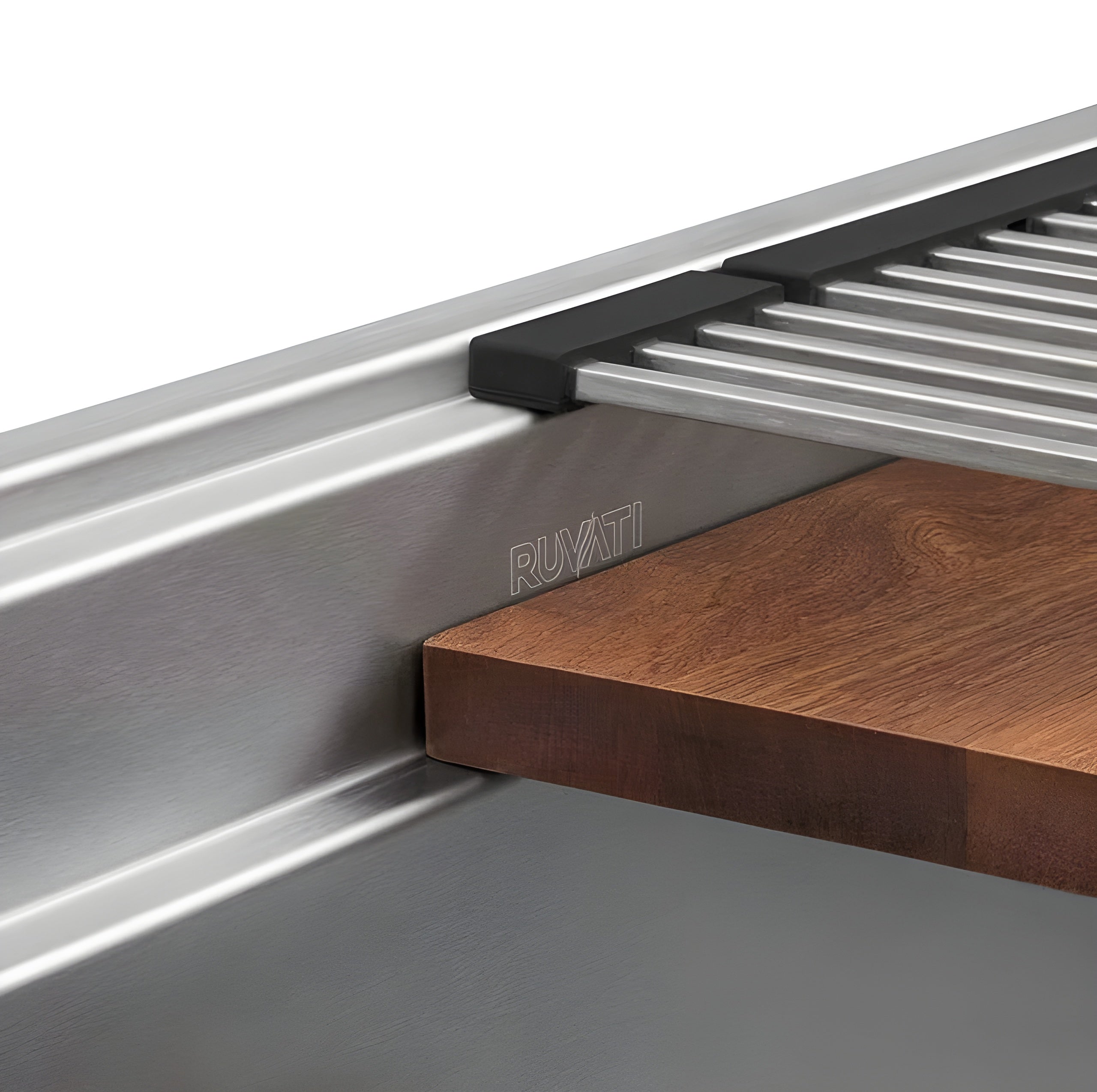 Ruvati Dual Tier 45-inch Workstation Two-Tiered Ledge Kitchen Sink Undermount 16 Gauge Stainless Steel - RVH8333