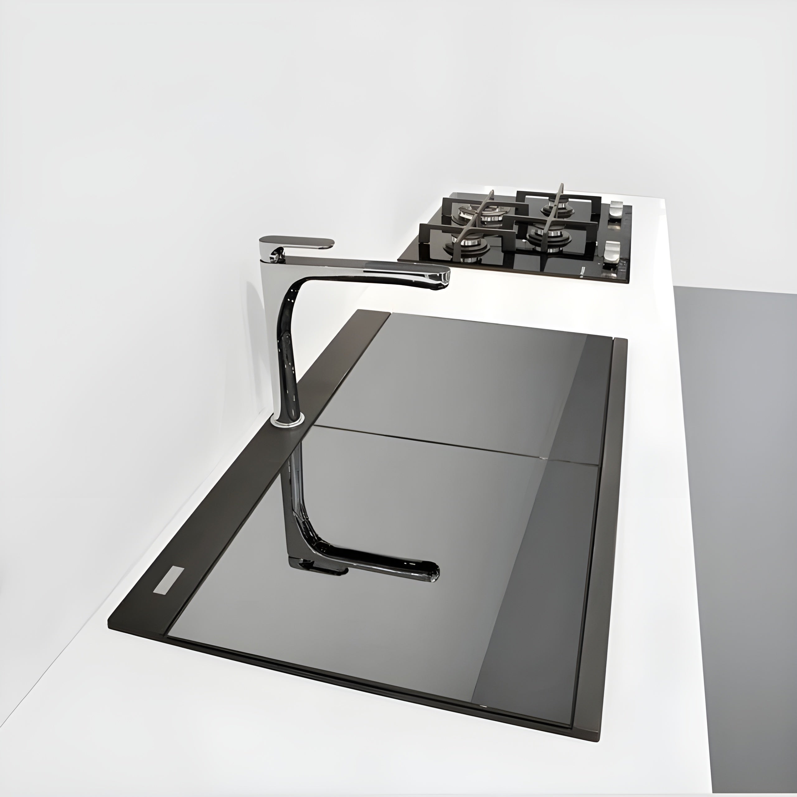 Ruvati epiGranite 34" epiGranite Topmount Workstation Ledge Granite Composite Kitchen Sink - Midnight Black - RVG1350BK