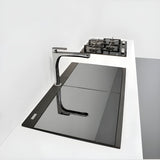 Ruvati epiGranite 34" epiGranite Topmount Workstation Ledge Granite Composite Kitchen Sink - Midnight Black - RVG1350BK