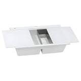 Ruvati epiGranite 34" epiGranite Topmount Workstation Ledge Granite Composite Kitchen Sink – Arctic White - RVG1350WH