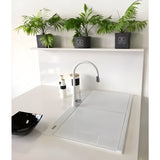 Ruvati epiGranite 34" epiGranite Topmount Workstation Ledge Granite Composite Kitchen Sink – Arctic White - RVG1350WH
