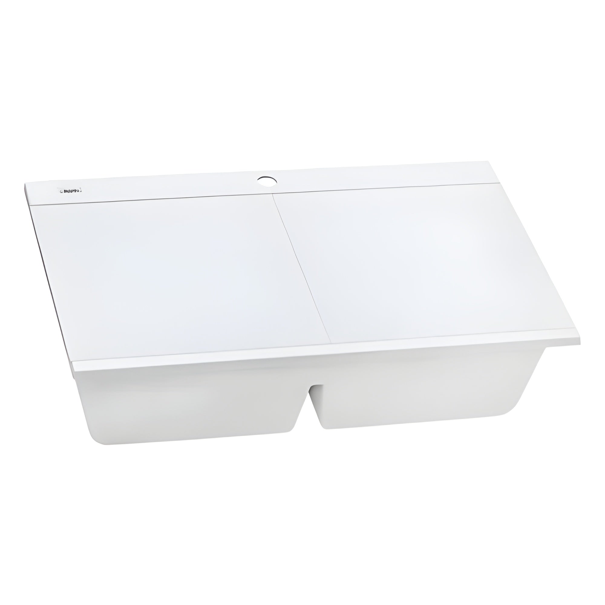 Ruvati epiGranite 34" epiGranite Topmount Workstation Ledge Granite Composite Kitchen Sink – Arctic White - RVG1350WH