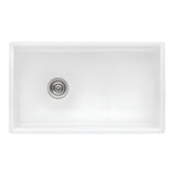 Ruvati Fiamma 30 x 20 inch Fireclay Reversible Farmhouse Apron-Front Kitchen Sink Single Bowl – White - RVL2100WH