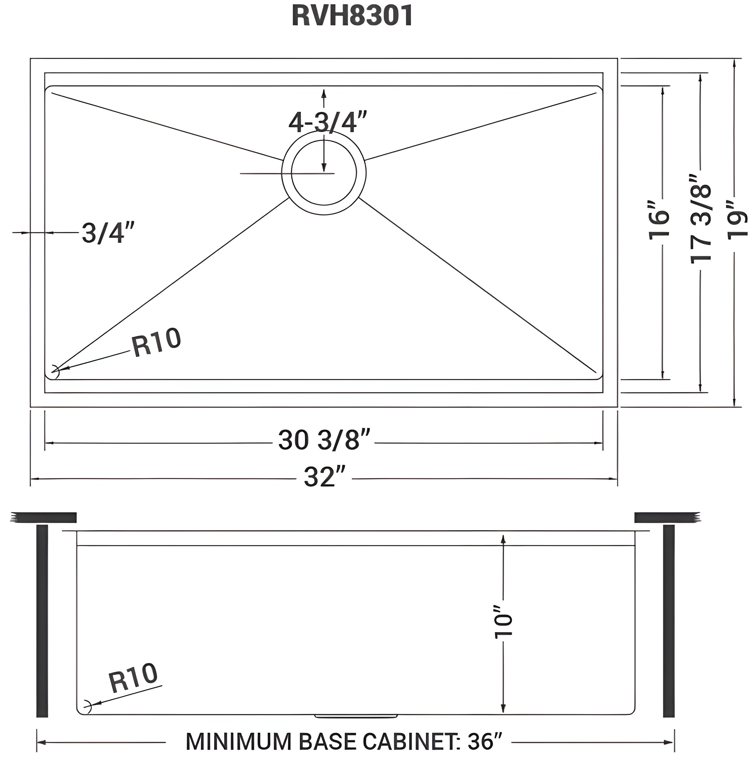 Ruvati Roma Pro 32-inch Workstation Ledge Tight Radius Undermount 16 Gauge Kitchen Sink Single Bowl RVH8301