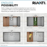 Ruvati Roma Pro 32-inch Workstation Ledge Tight Radius Undermount 16 Gauge Kitchen Sink Single Bowl RVH8301