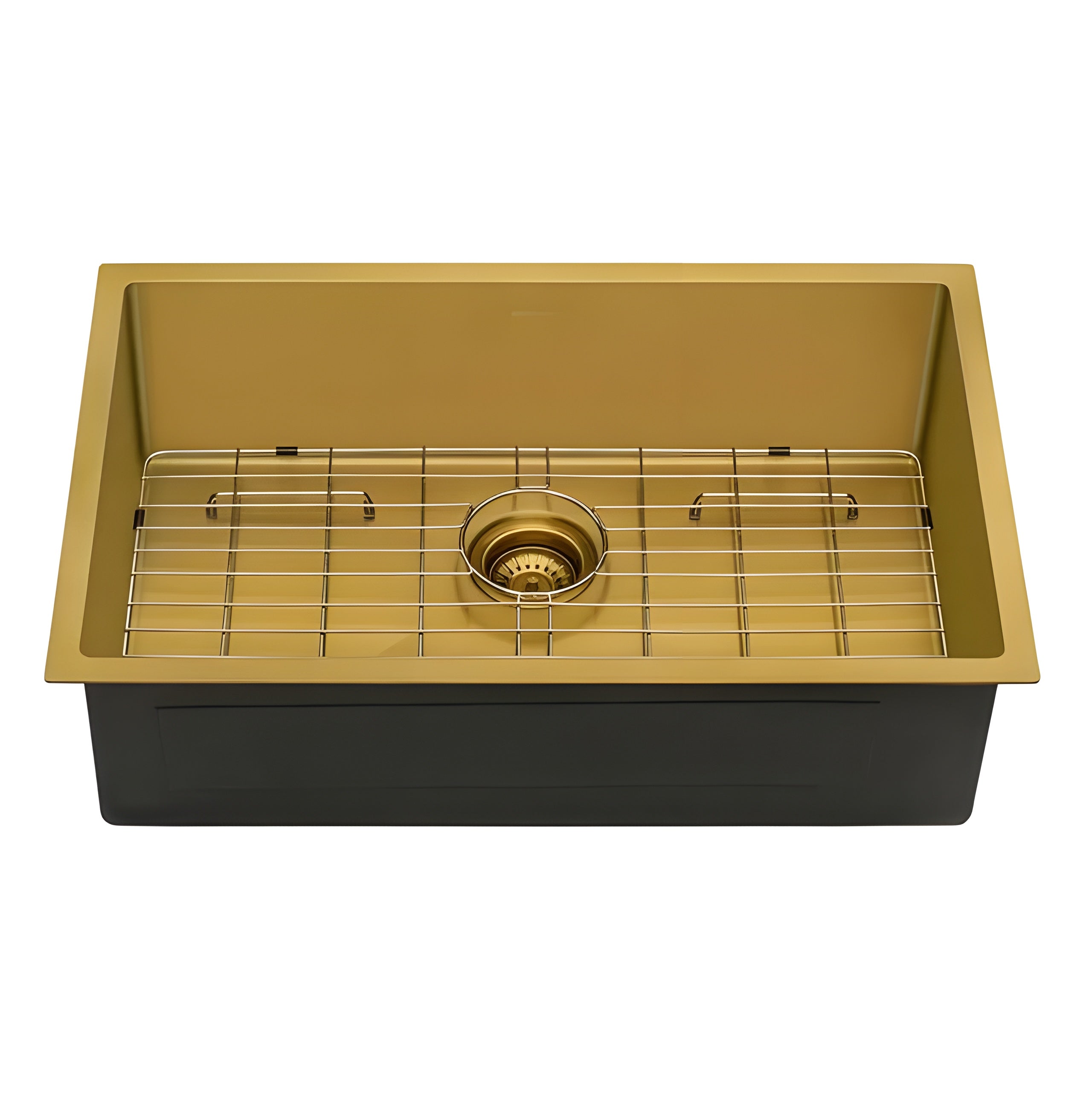 Ruvati Terraza 27-inch Undermount Satin Brass Matte Gold Stainless Steel Kitchen Sink 16 Gauge Single Bowl - RVH6127GG