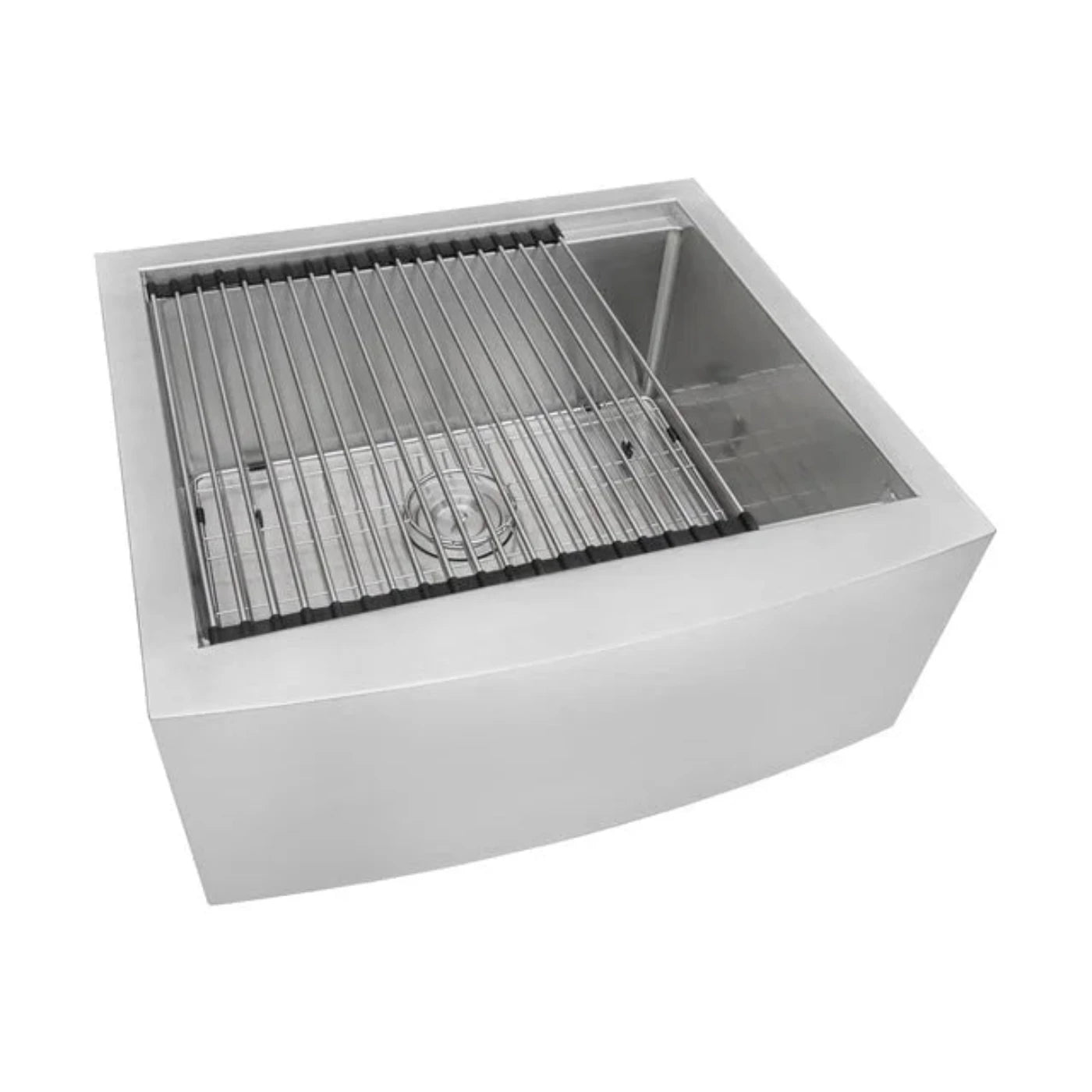 Ruvati Verona 24 Apron-Front Workstation Farmhouse Kitchen Sink 16 Gauge Stainless Steel Single Bowl - RVH9020