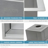 Ruvati Verona 30" Apron Front Workstation Farmhouse Kitchen Sink 16 Gauge Stainless Steel Single Bowl - RVH9100