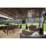 Sojag™ Charleston Wall Sol Sunroom Patio Enclosure Kit Dark Gray with Steel Roof