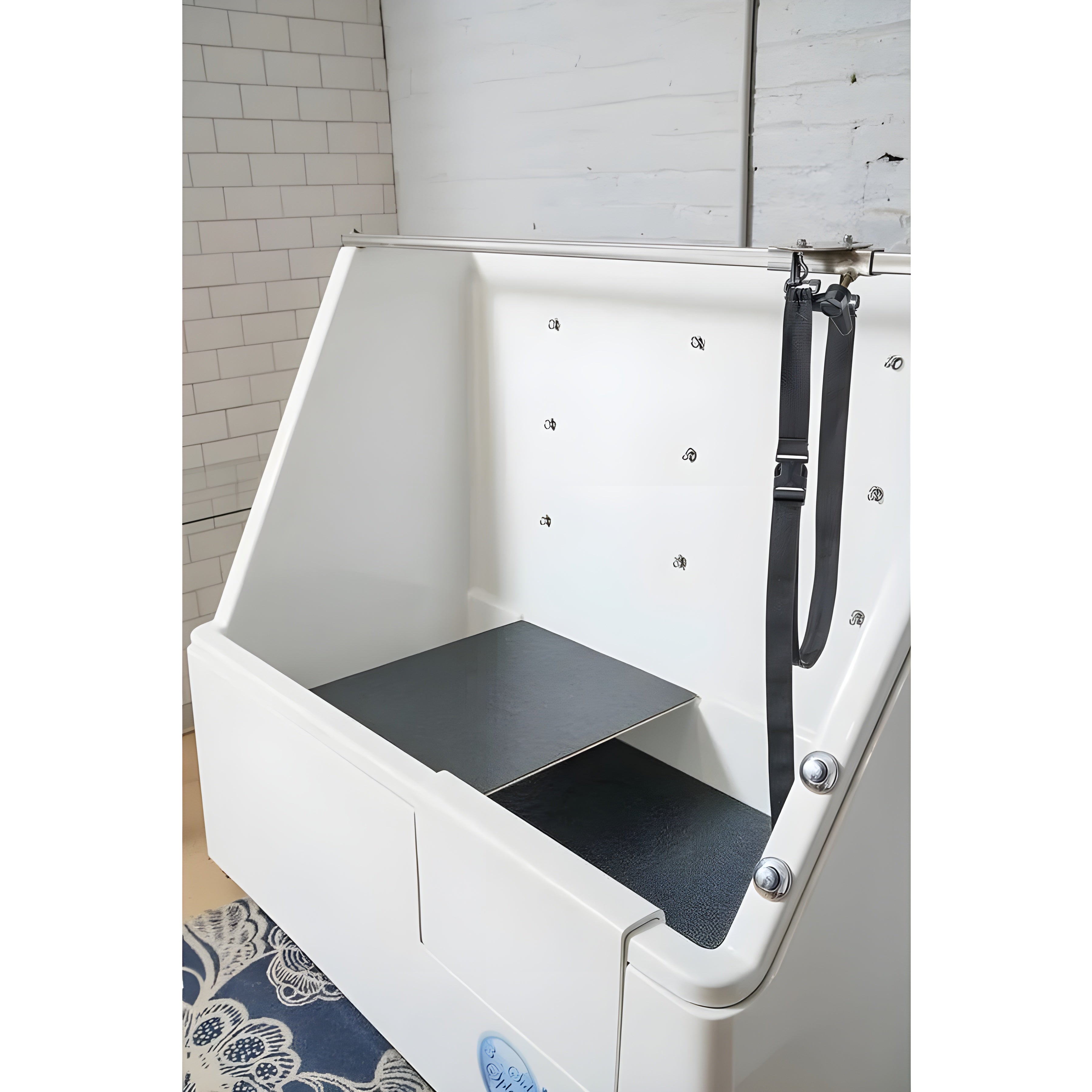 Ultra Lift 3 Side Splash 48" Pet Wash - Elevating Professional Electric Dog Grooming Tub - 10010302-W-L