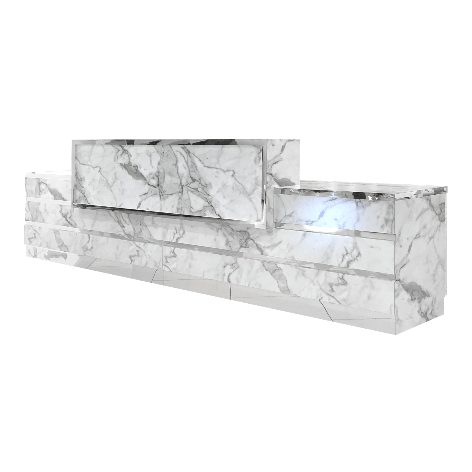 Whale Spa - Gold and Marble Reception Desk Straight