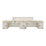 Whale Spa - Gold and Marble Reception Desk Straight