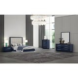 Whiteline Modern Living Alexander Bed Queen In Blue/Light Grey Colour - BQ1937