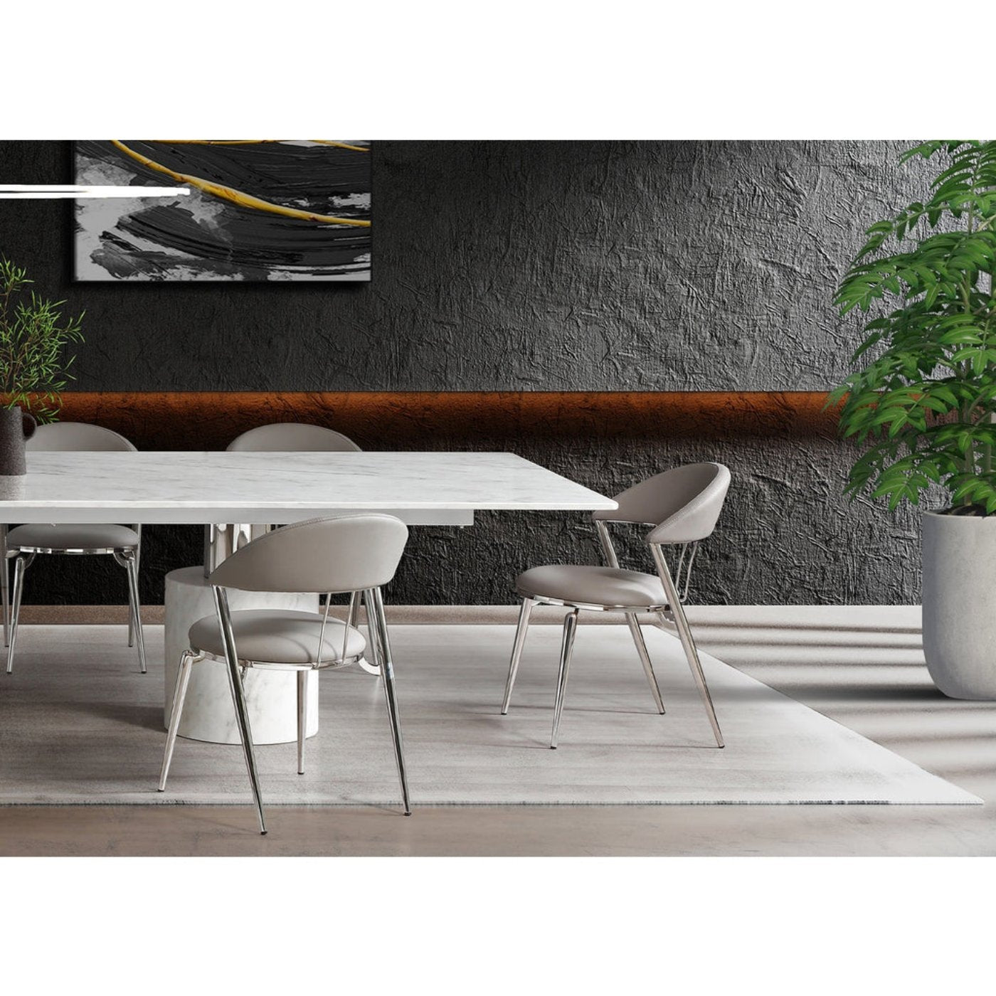 Whiteline Modern Living Geneva Dining Chair - DC1640-GRY