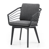 Whiteline Modern Living Kassey Outdoor Dining Armchair DAC1835-DGRY
