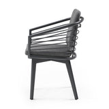 Whiteline Modern Living Kassey Outdoor Dining Armchair DAC1835-DGRY