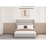 Whiteline Modern Living Tokyo Queen Bed in Light Grey Color - BQ1926F