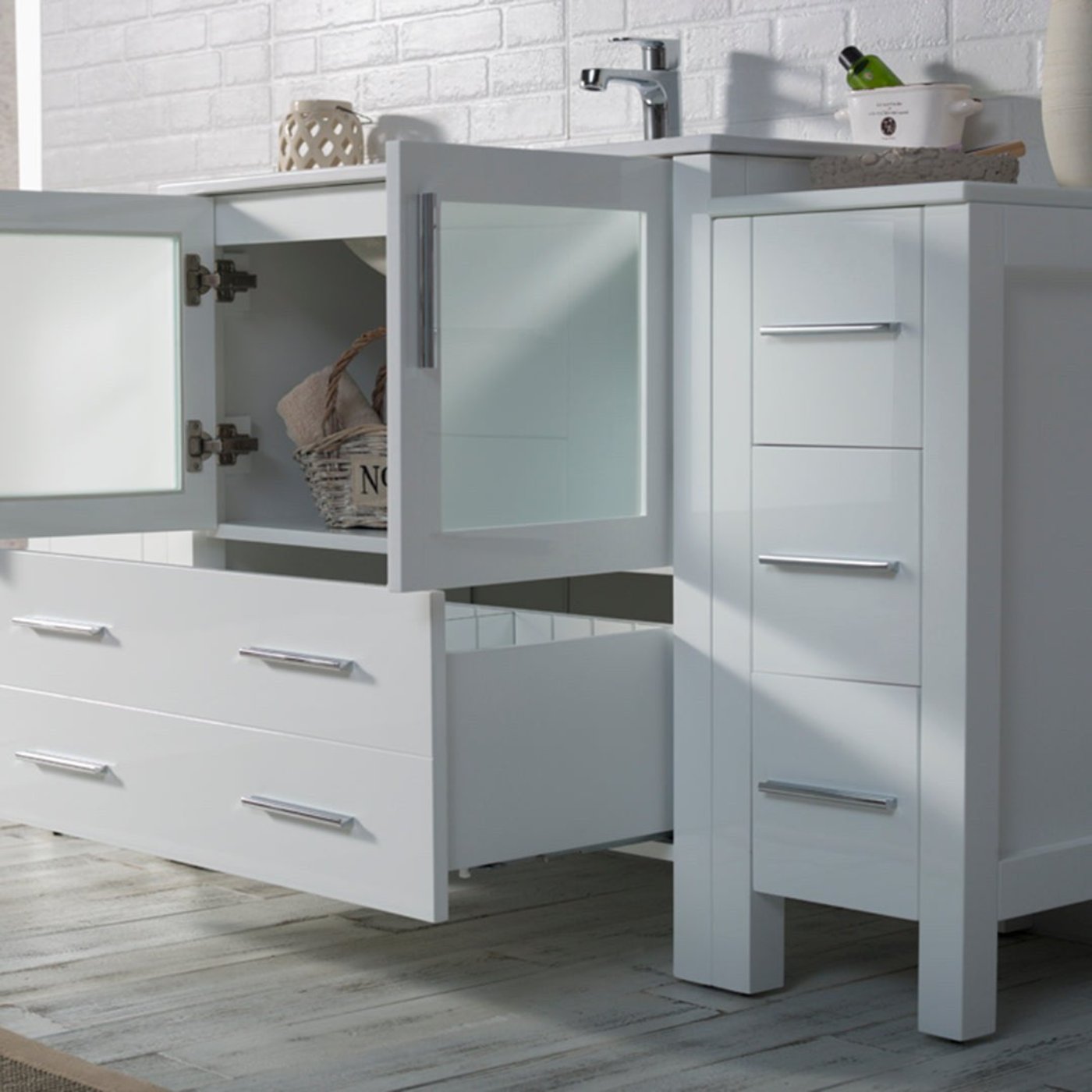Blossom Sydney 60 Inch Bathroom Vanity with Side Cabinet - V8001 60S 01 - Backyard Provider