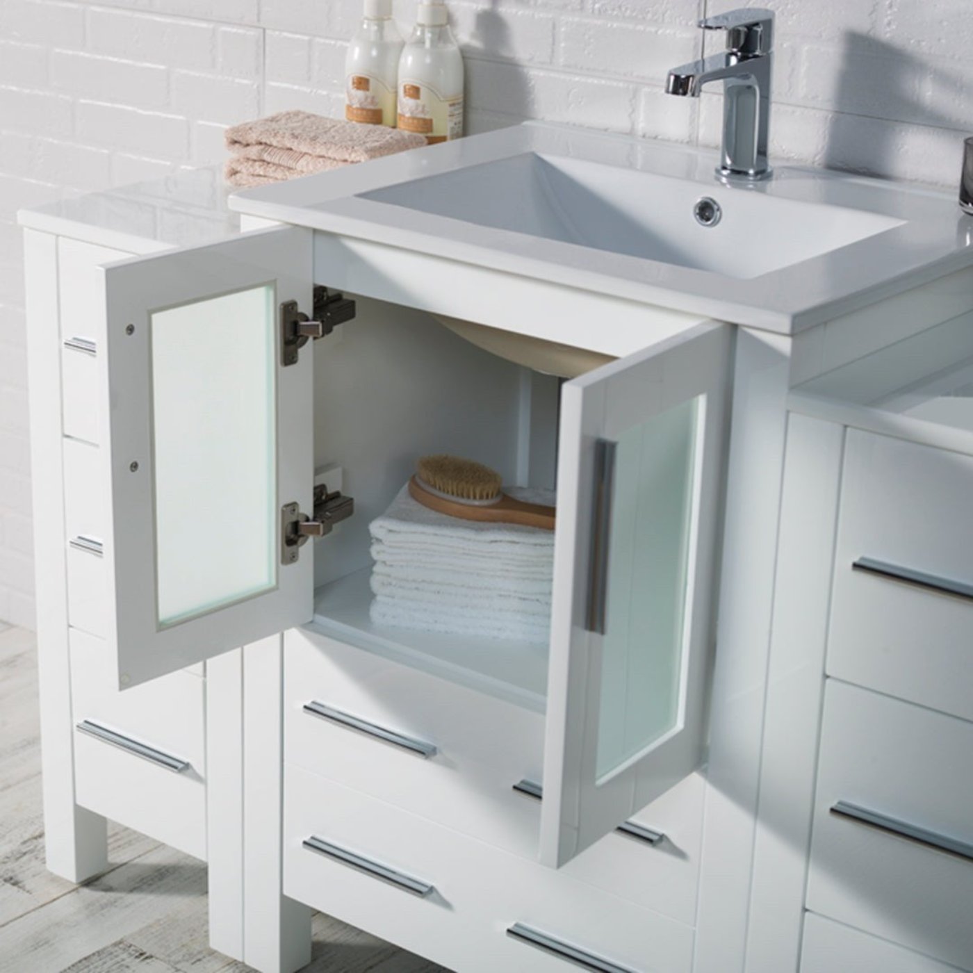 Blossom Sydney 84 Inch Bathroom Vanity with Side Cabinet - V8001 84S 01 - Backyard Provider