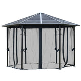 Outsunny 13 x 13 Hardtop Hexagonal Gazebo Canopy - 84C-256