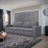 Maxima House Horizontal Murphy bed INVENTO with a Sofa, European FULL XL - IN004WG-G - Backyard Provider