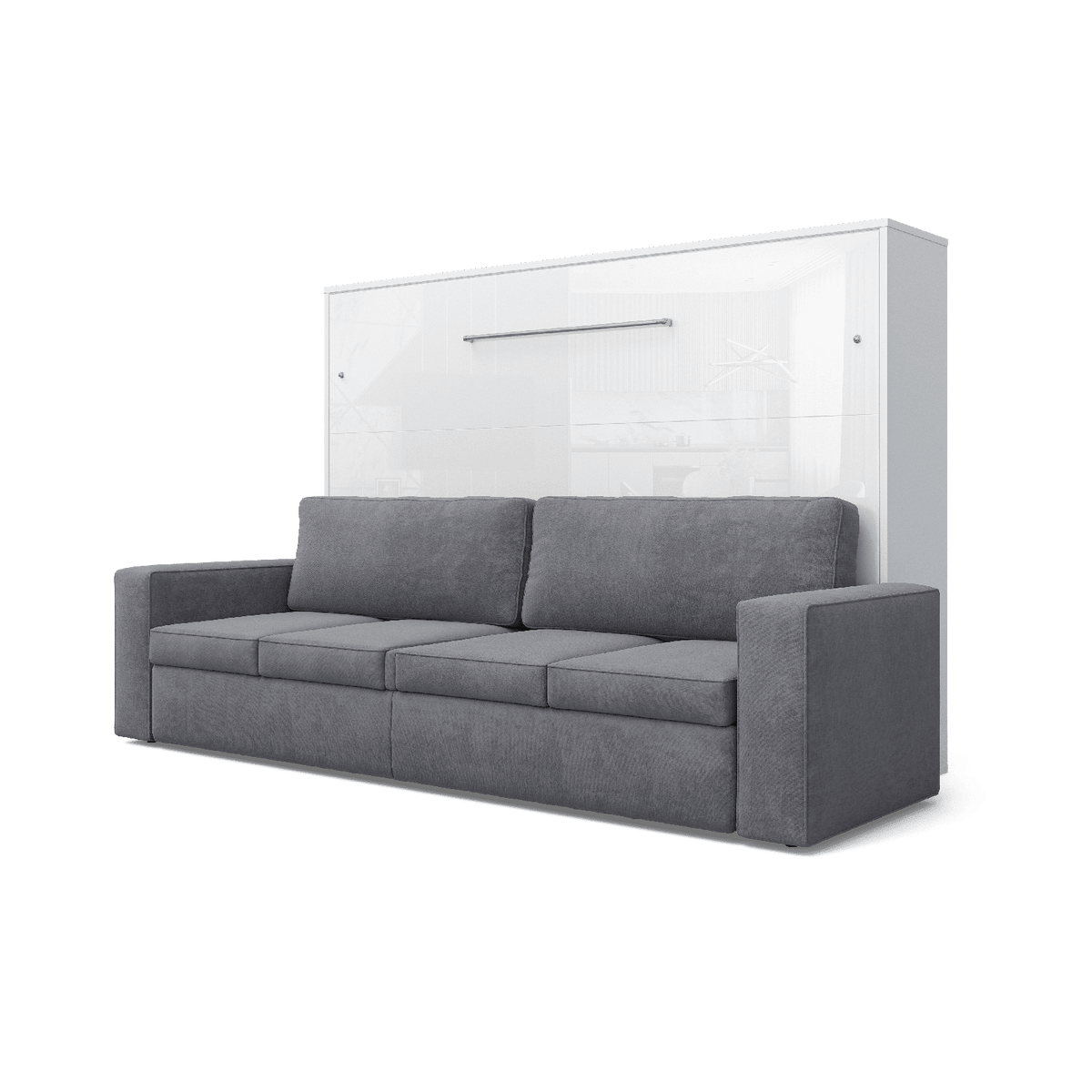 Maxima House Horizontal Murphy bed INVENTO with a Sofa, European FULL XL - IN004W-G - Backyard Provider