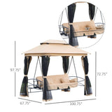 Outsunny 3 Person Patio Swing Chair, Gazebo Swing - 84A-056