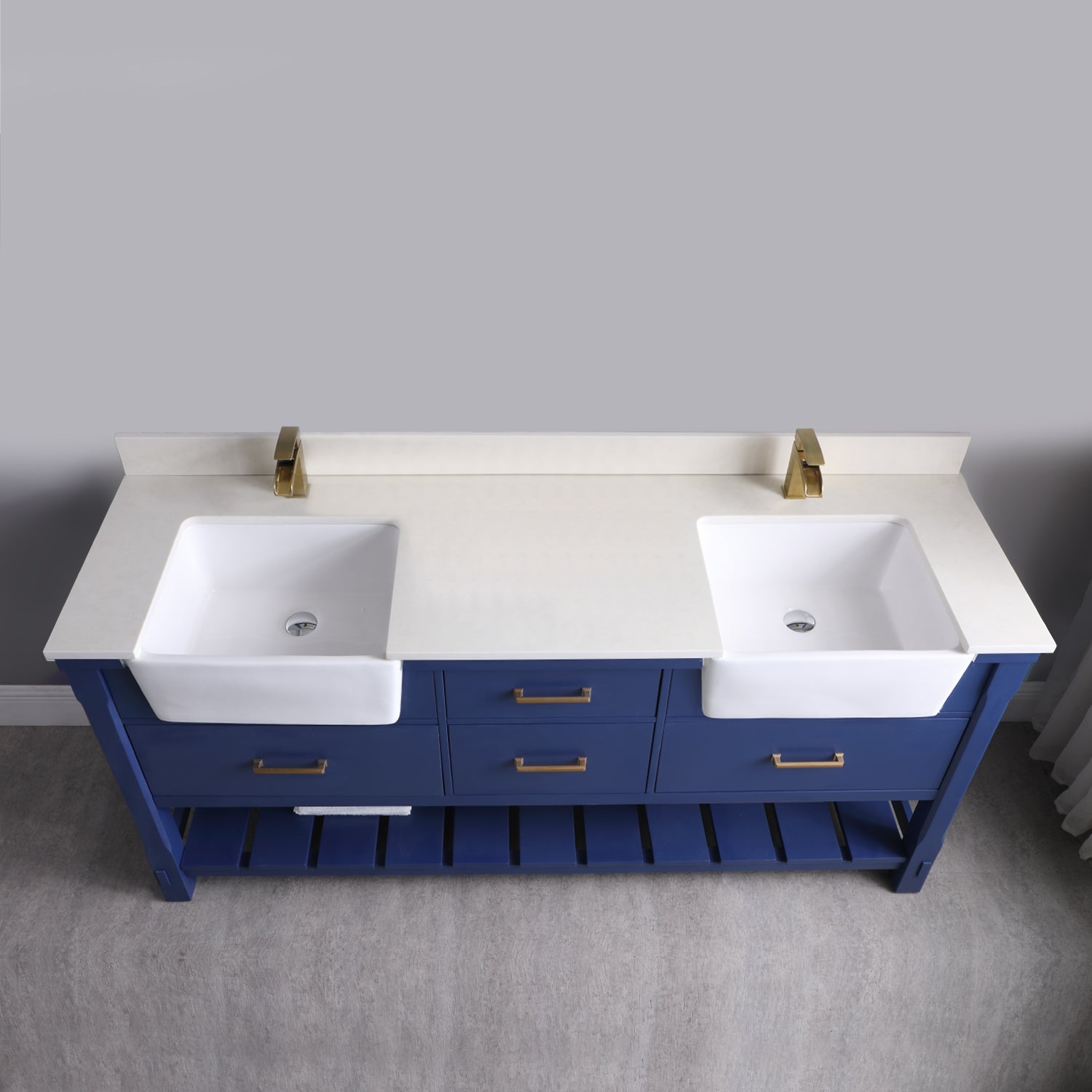 Georgia 72" Double Bathroom Vanity Set with White Farmhouse Basins - Backyard Provider