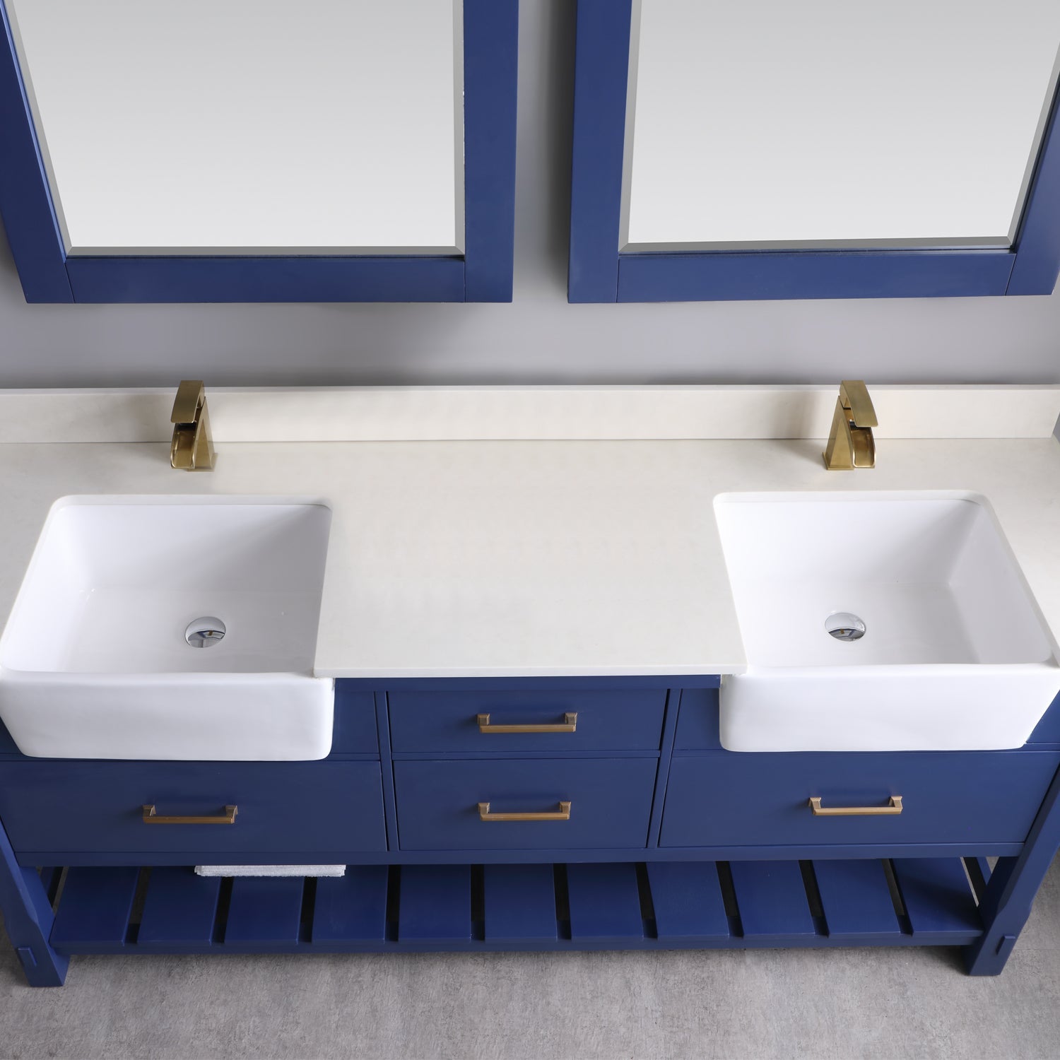 Georgia 72" Double Bathroom Vanity Set with White Farmhouse Basins - Backyard Provider