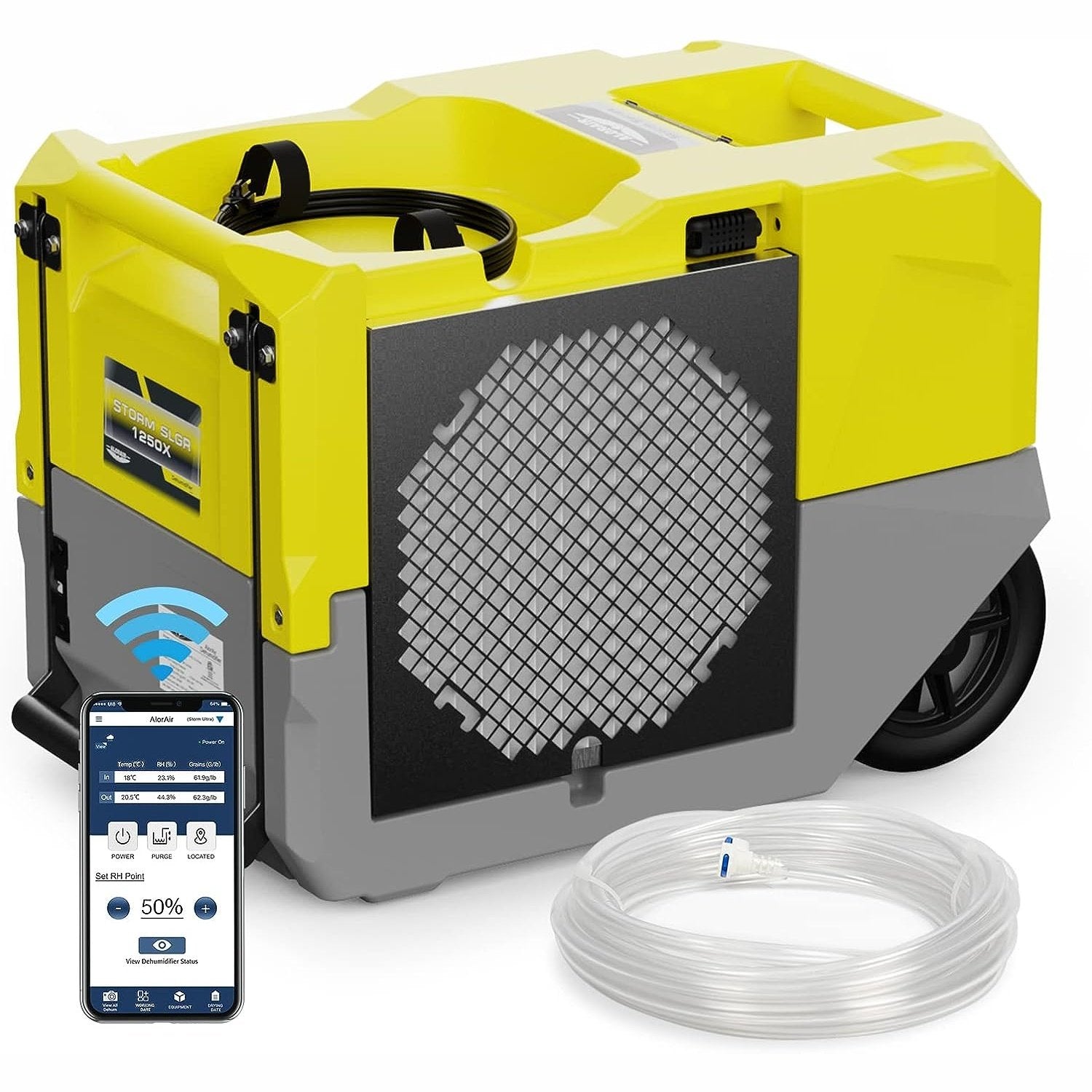 AlorAir® Storm SLGR 1250X | Smart WiFi Dehumidifier 264 PPD High Performance Dehumidifier - Storm SLGR 1250X-Yellow