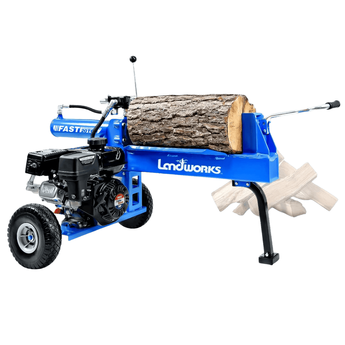 Landworks GUO079 7HP 212 CC 10" Diameter 20 Ton Hydraulic System Gas-Powered Log Splitter New