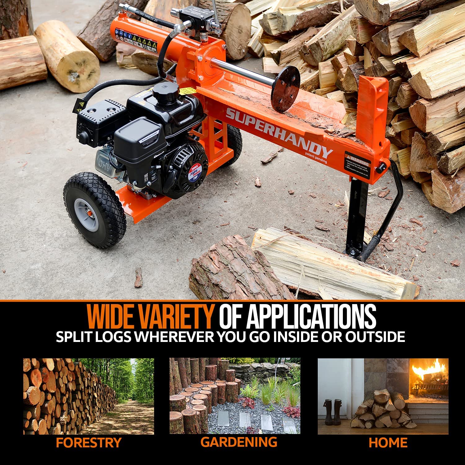 Super Handy Portable 20 Ton Gas Powered Log Splitter New - GUO077