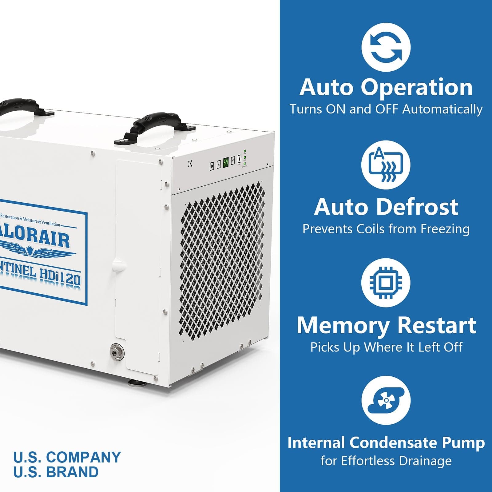 AlorAir Sentinel HDi120 Whole House Dehumidifier, 120 Pints at AHAM, up to 3,300 sq. ft. - Sentinel HDi120