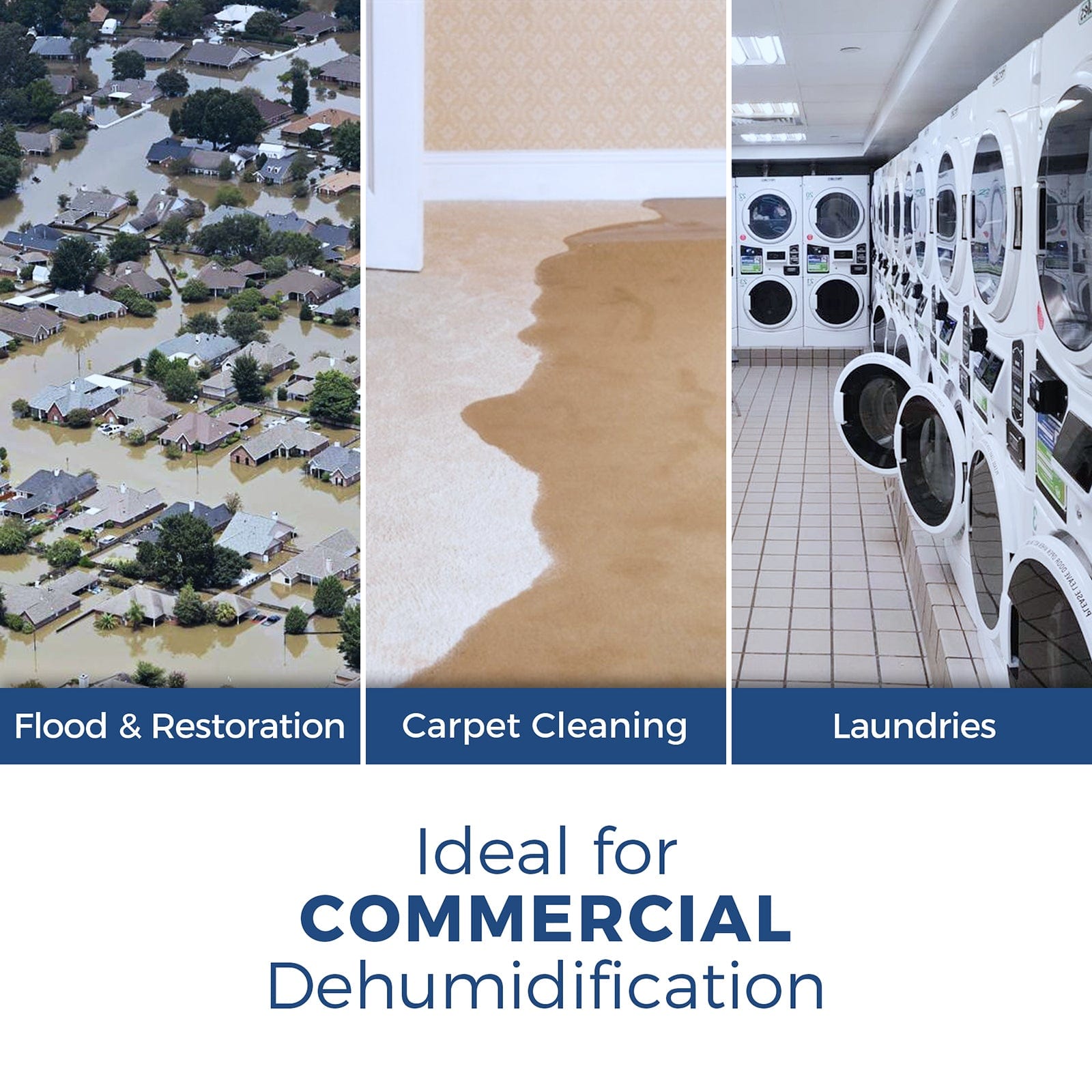 AlorAir Commercial Dehumidifier 113 Pint, with Drain Hose for Crawl Spaces, Basements, Industry Water Damage Unit, Compact, Portable, Auto Defrost, Memory Starting, 5 Years Warranty | Sentinel HD55 Blue