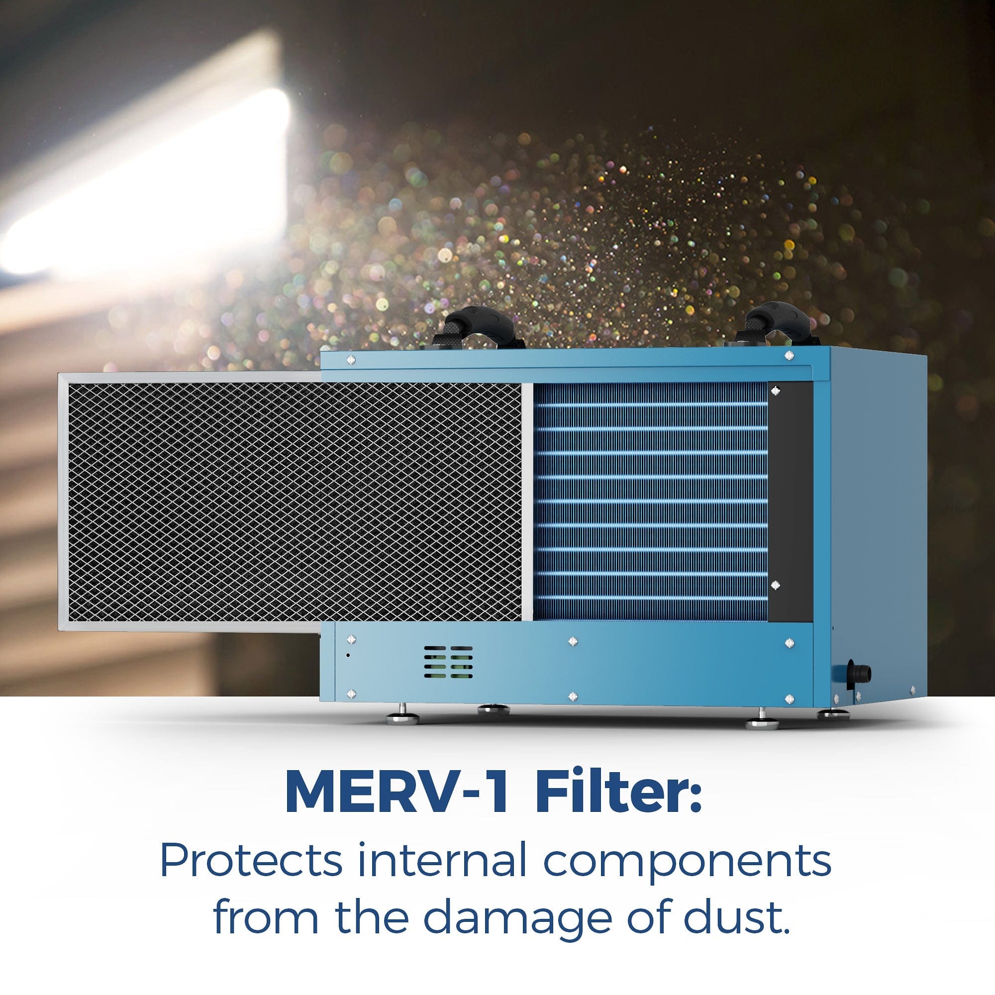 AlorAir Commercial Dehumidifier 113 Pint, with Drain Hose for Crawl Spaces, Basements, Industry Water Damage Unit, Compact, Portable, Auto Defrost, Memory Starting, 5 Years Warranty | Sentinel HD55 Blue