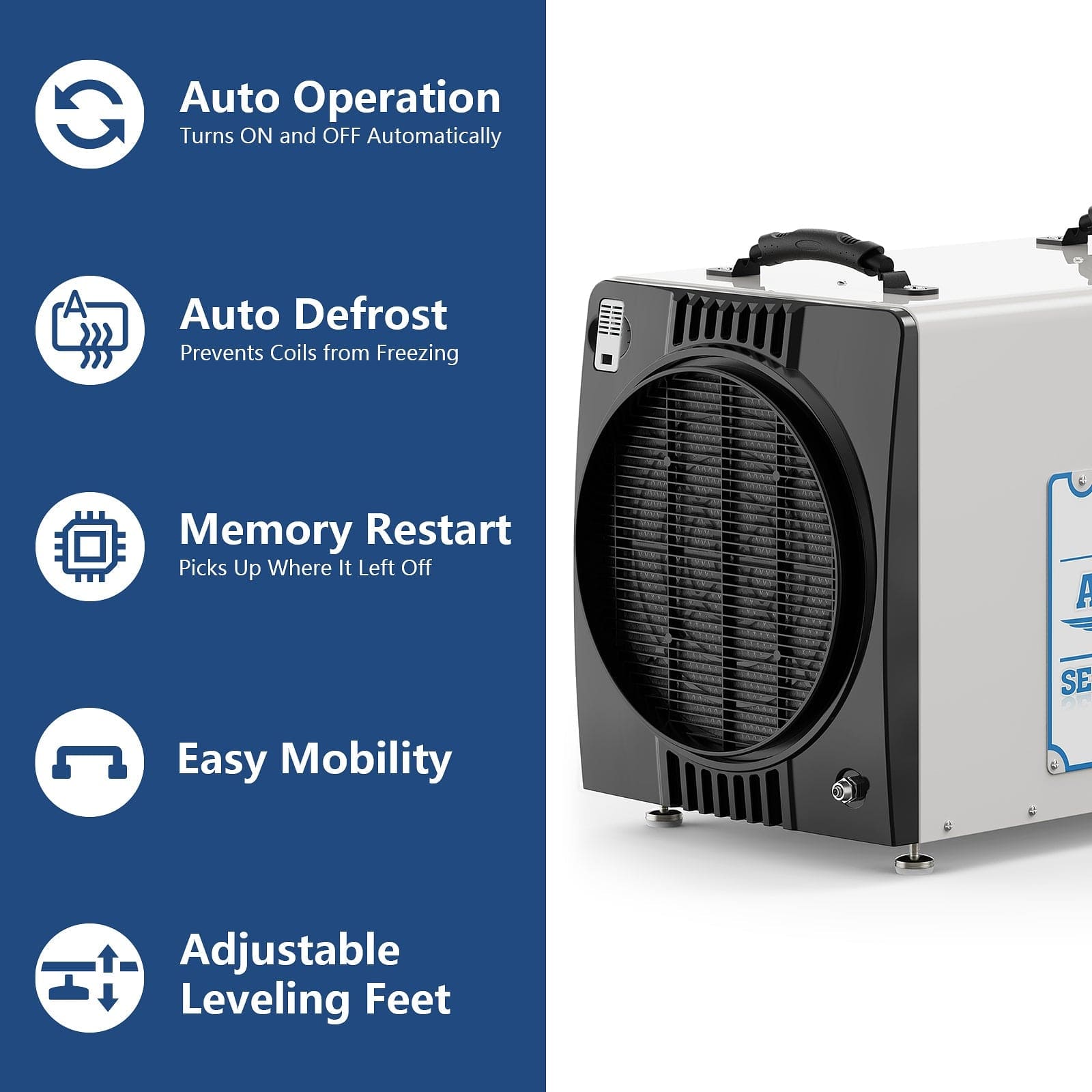 AlorAir Duct-able Version Basement/Crawl Space Dehumidifiers 90 PPD Commercial Industrial Dehumidifier - Duct-able Version HDi90