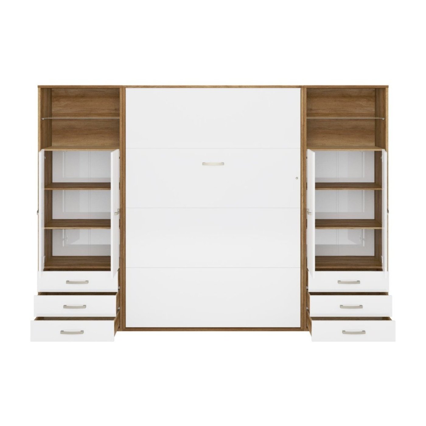 Maxima House Invento Vertical Wall Bed, European Twin Size with 2 cabinets - IN90V-10W - Backyard Provider