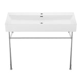 Swiss Madison Claire 40" Console Sink White Basin Chrome Legs - SM-CS714 - Backyard Provider