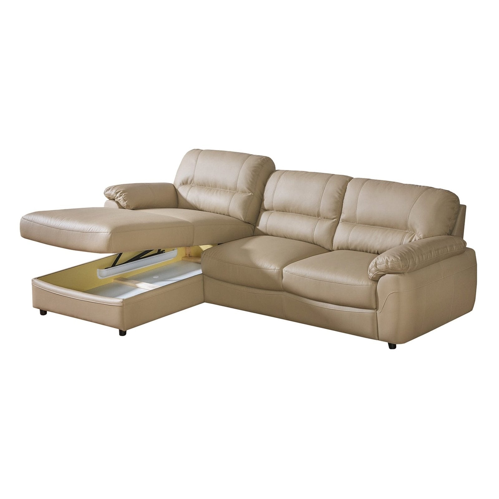 Sleeper Sectional BALTICA Faux leather with storage, SALE - Backyard Provider