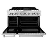 ZLINE Appliance Package - 48 In. Dual Fuel Range, Range Hood, Microwave Drawer, 3 Rack Dishwasher, 4KP-RARH48-MWDWV
