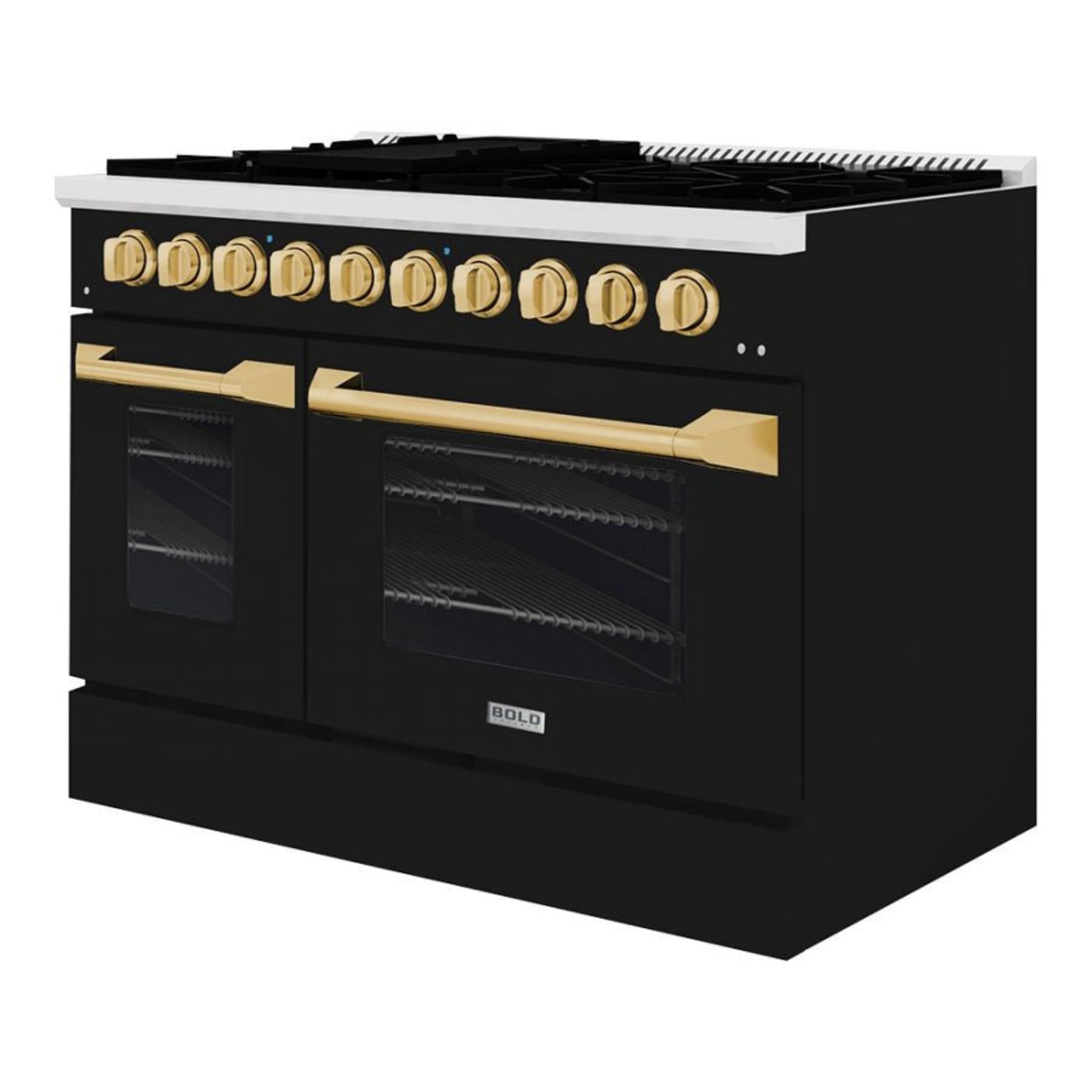 Hallman BOLD 48” 6.7 Cu.Ft. 8 Burner Freestanding Dual Fuel Range and Electric Oven - HBRDF48