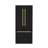 Hallman 36" Built-in French Door Refrigerator with 14 Cu.Ft. and Bottom Freezer 5.5 Cu.Ft. Contemporary European Design, Panel ready