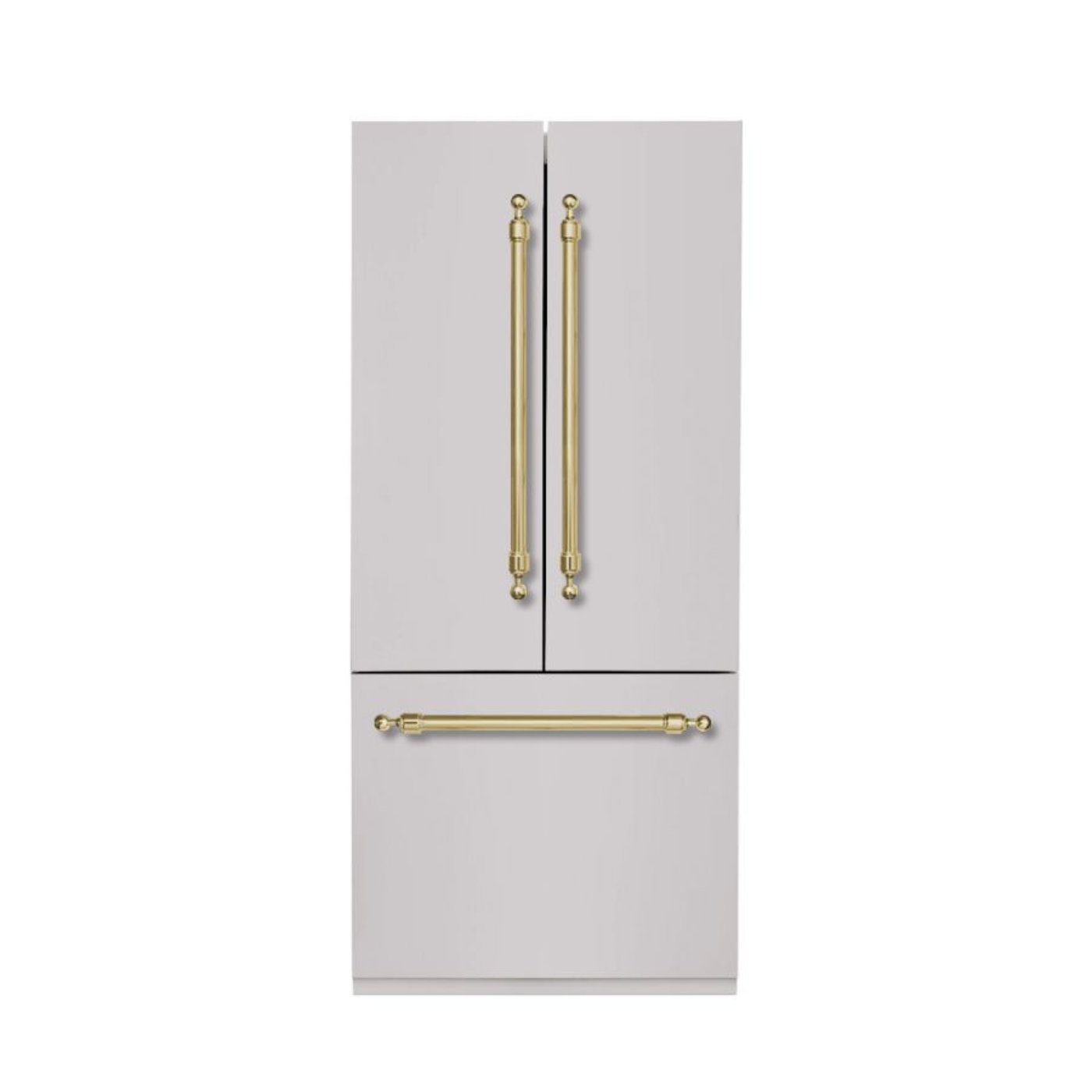 Hallman 36" Built-in French Door Refrigerator with 14 Cu.Ft. and Bottom Freezer 5.5 Cu.Ft. Contemporary European Design, Panel ready